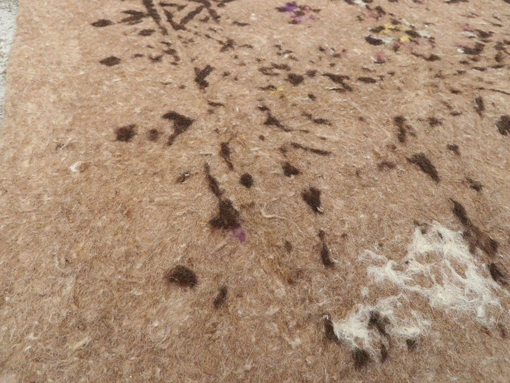 Vintage Persian Namad Felt Accent Rug, No.27545 - Staging