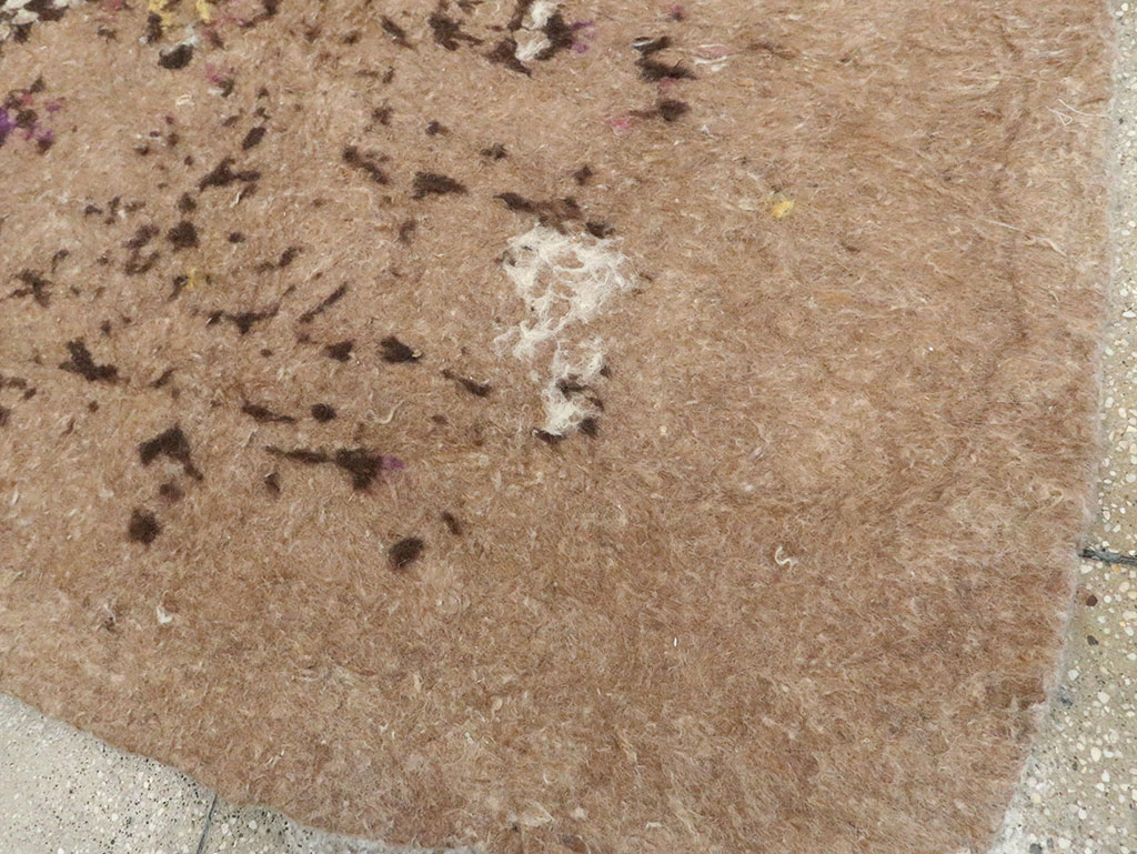 Vintage Persian Namad Felt Accent Rug, No.27545 - Staging