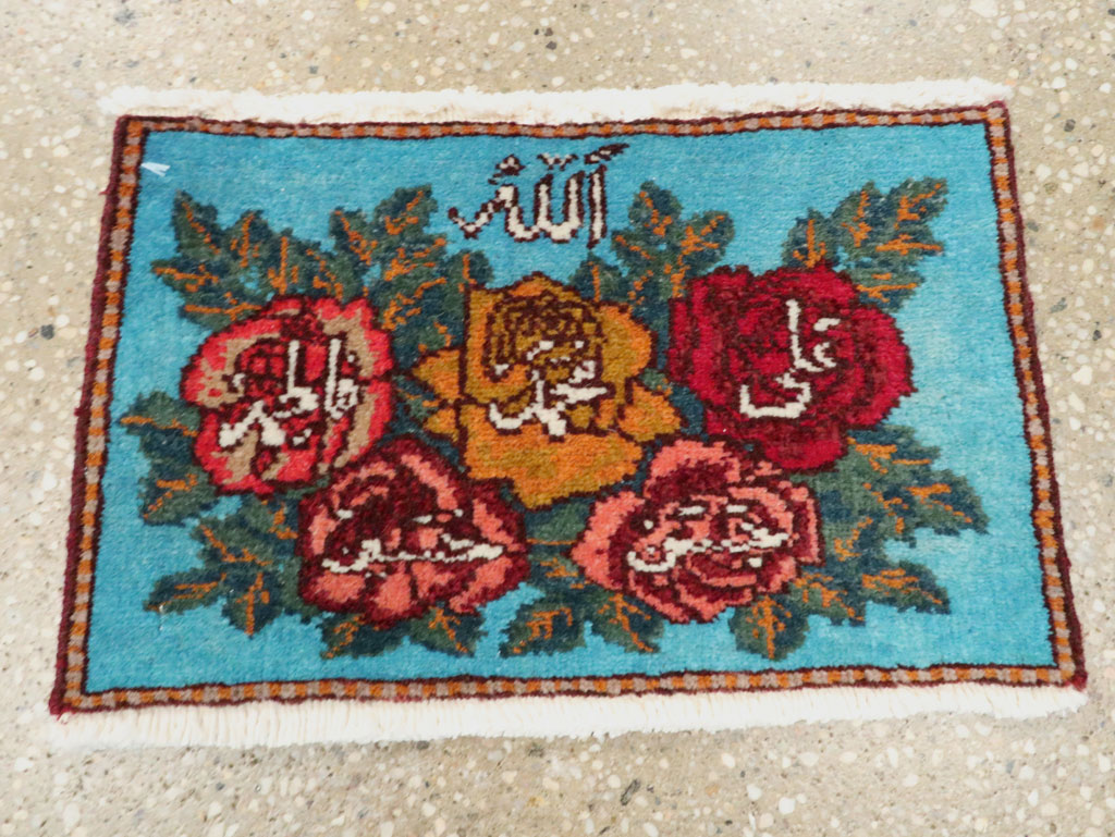 Vintage Persian Tabriz Throw Rug (Pair: 1 of 2), No.27550 - Staging