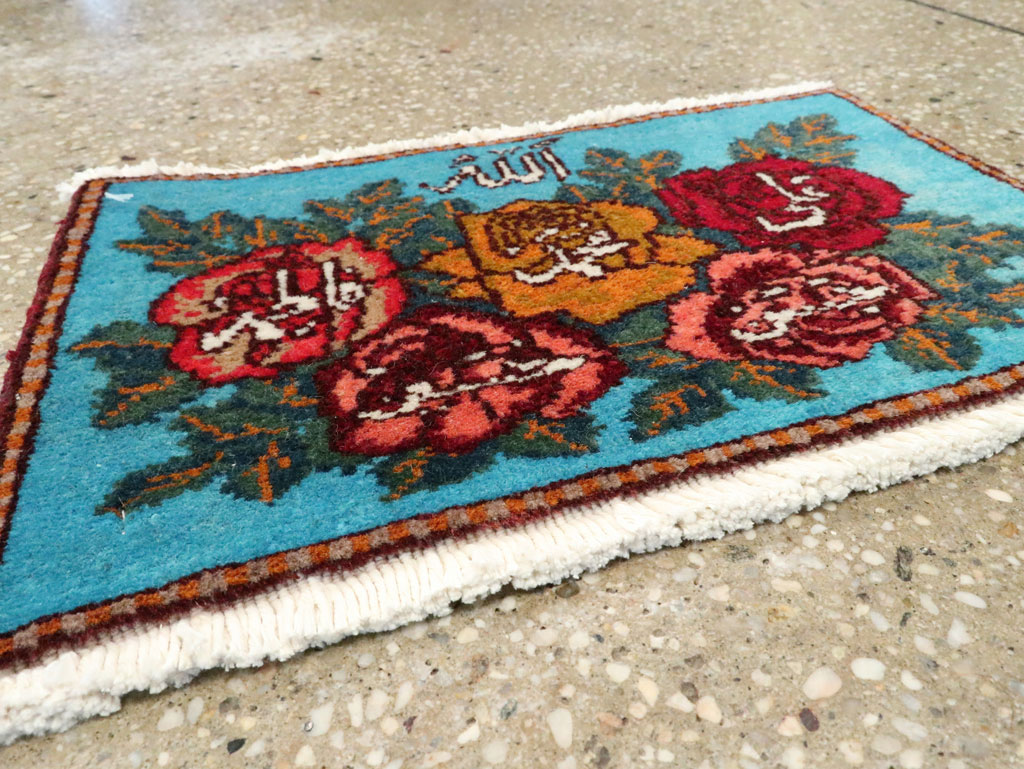 Vintage Persian Tabriz Throw Rug (Pair: 1 of 2), No.27550 - Staging