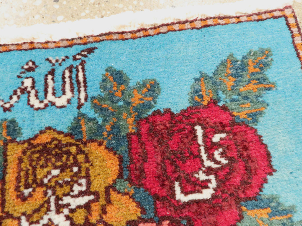 Vintage Persian Tabriz Throw Rug (Pair: 1 of 2), No.27550 - Staging