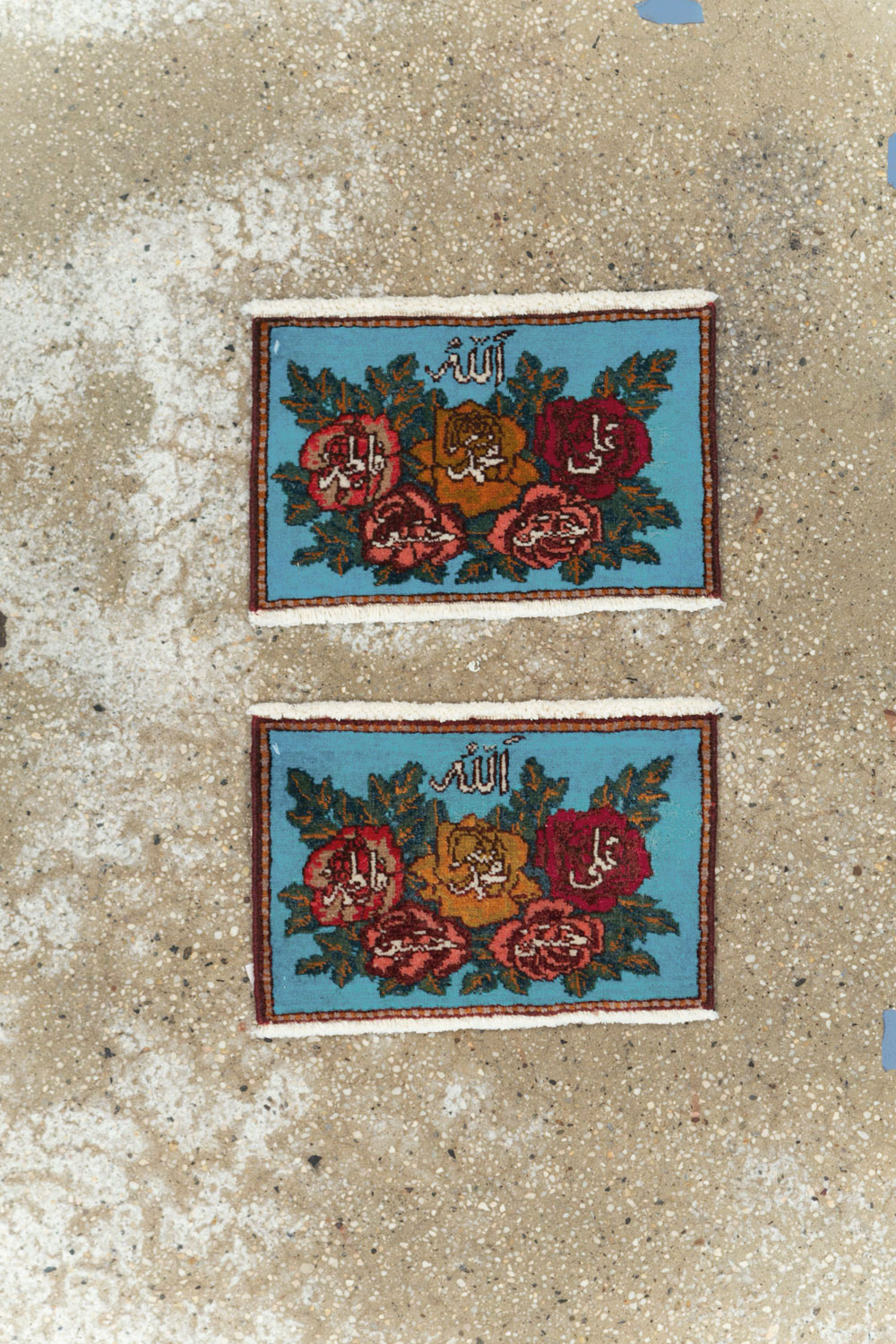 Vintage Persian Tabriz Throw Rug (Pair: 1 of 2), No.27550 - Staging