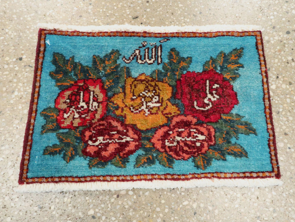 Vintage Persian Tabriz Throw Rug (Pair: 2 of 2), No.27551 - Staging