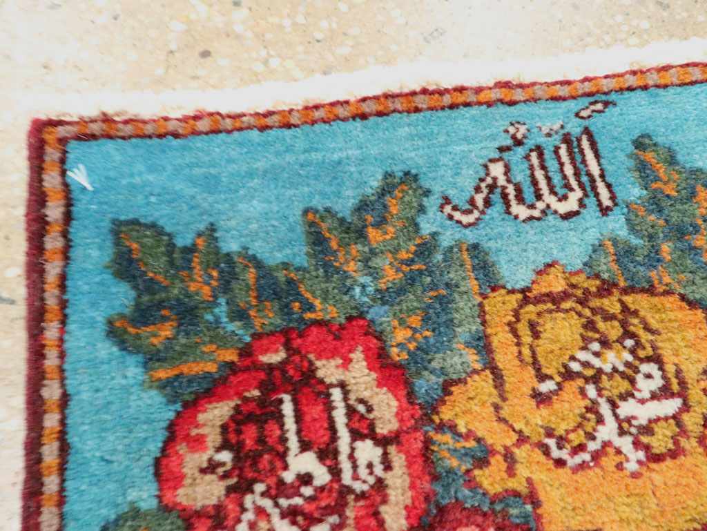 Vintage Persian Tabriz Throw Rug (Pair: 2 of 2), No.27551 - Staging