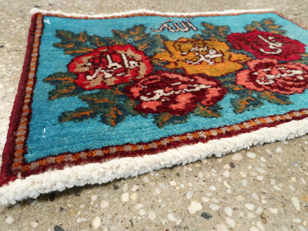 Vintage Persian Tabriz Throw Rug (Pair: 2 of 2), No.27551 - Staging