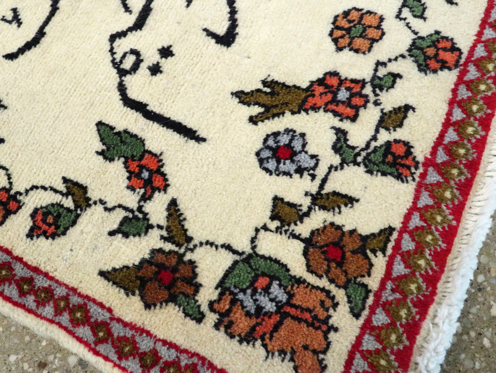 Vintage Persian Tabriz Pictorial Rug, No.27552 - Staging