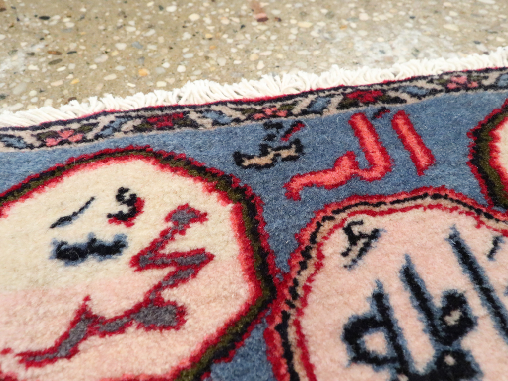 Vintage Persian Tabriz Throw Rug, No.27554 - Staging