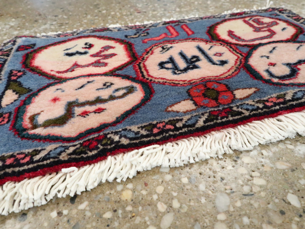 Vintage Persian Tabriz Throw Rug, No.27554 - Staging