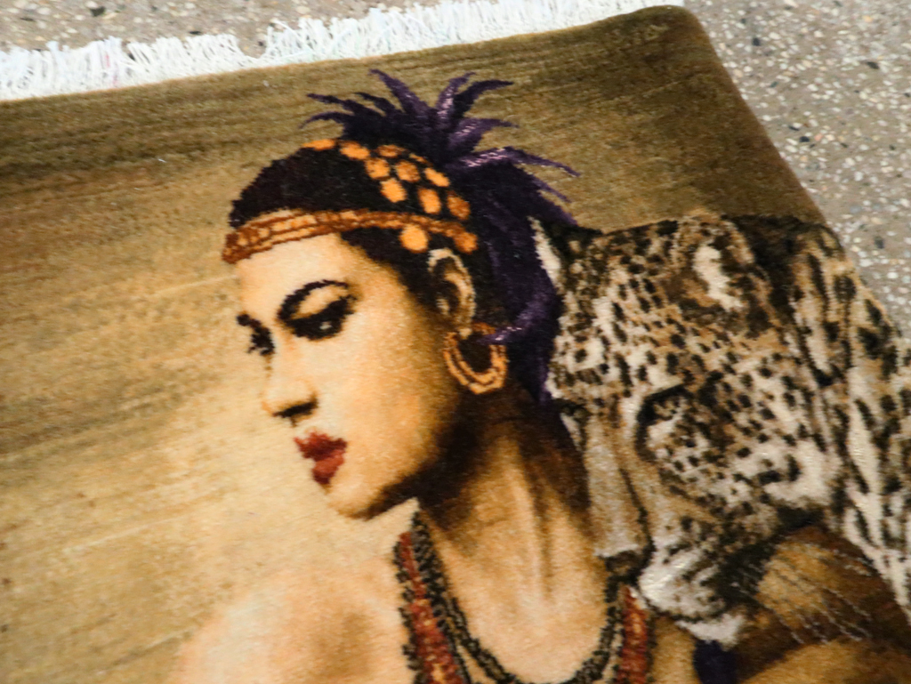 Persian Pictorial Tabriz Rug, No.27555 - Staging