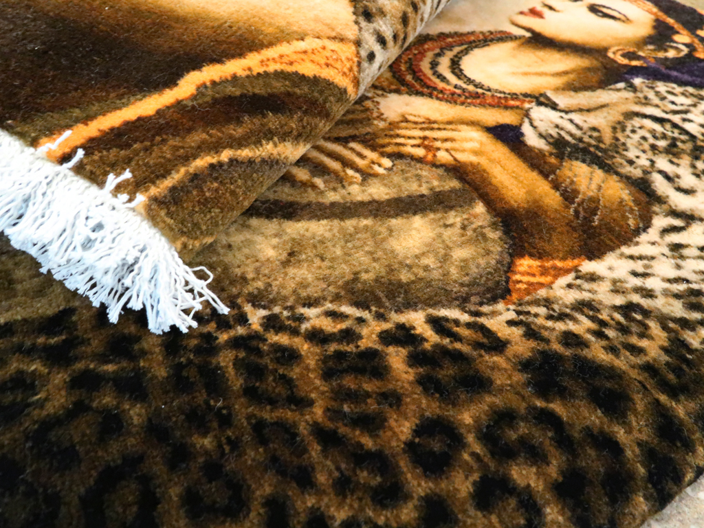 Persian Pictorial Tabriz Rug, No.27555 - Staging