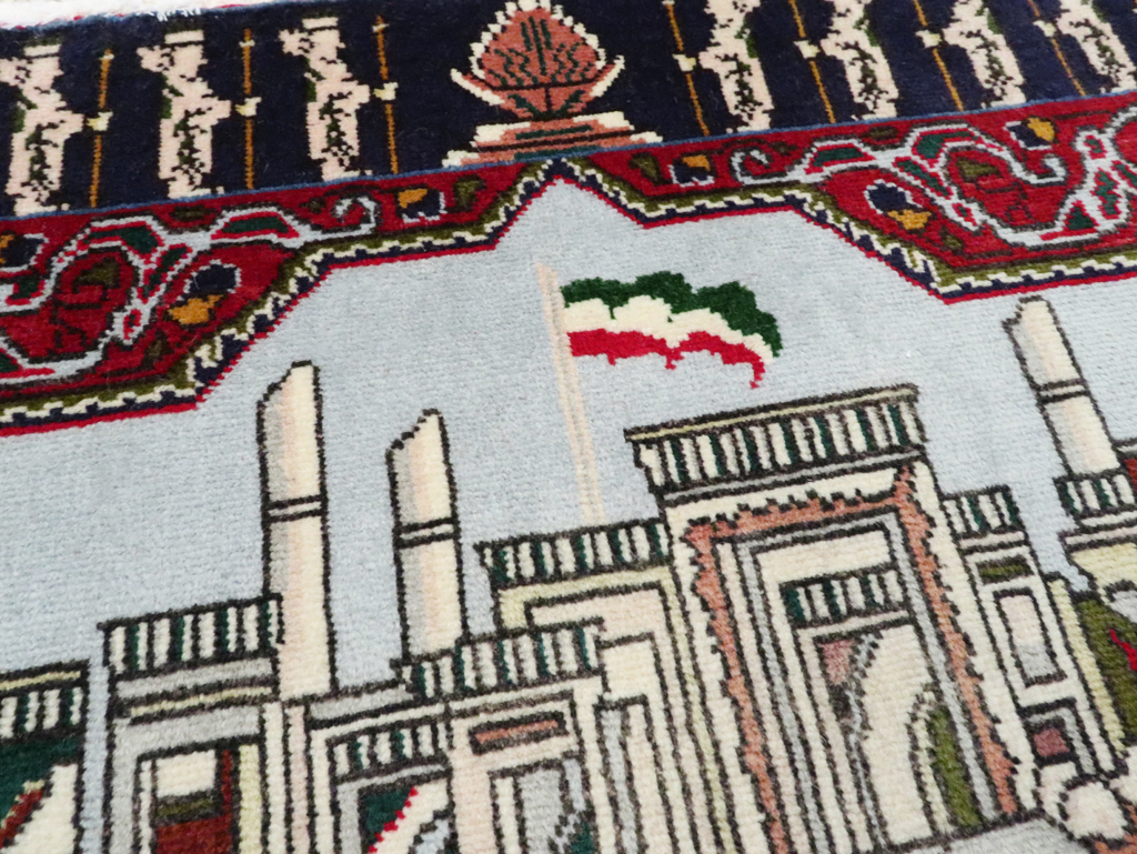 Vintage Persian Tabriz Pictorial Rug (Pair: 1 of 2), No.27556 - Staging