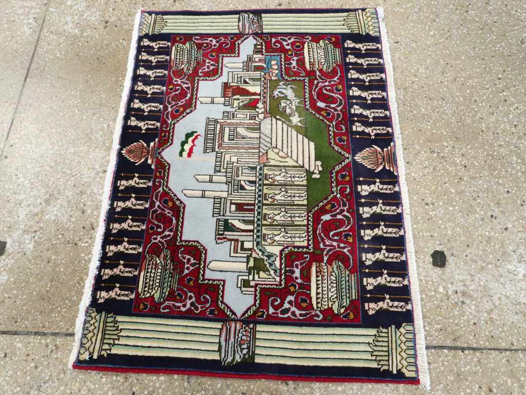 Vintage Persian Tabriz Pictorial Rug (Pair: 1 of 2), No.27556 - Staging