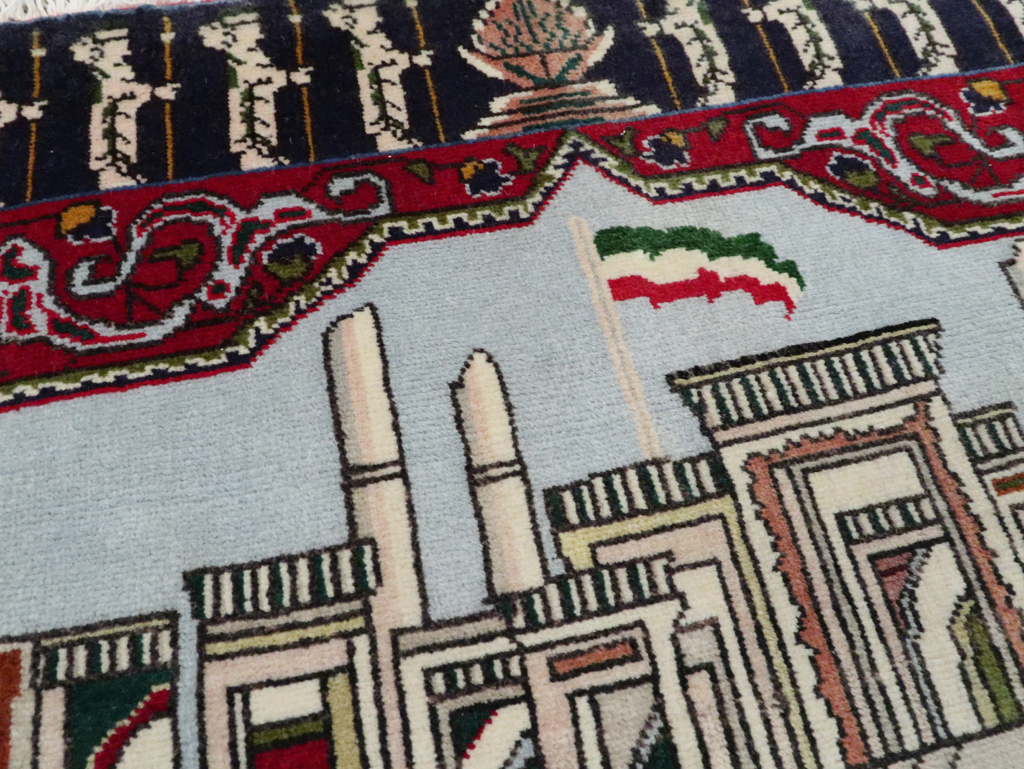 Vintage Persian Tabriz Pictorial Rug (Pair: 2 of 2), No.27557 - Staging