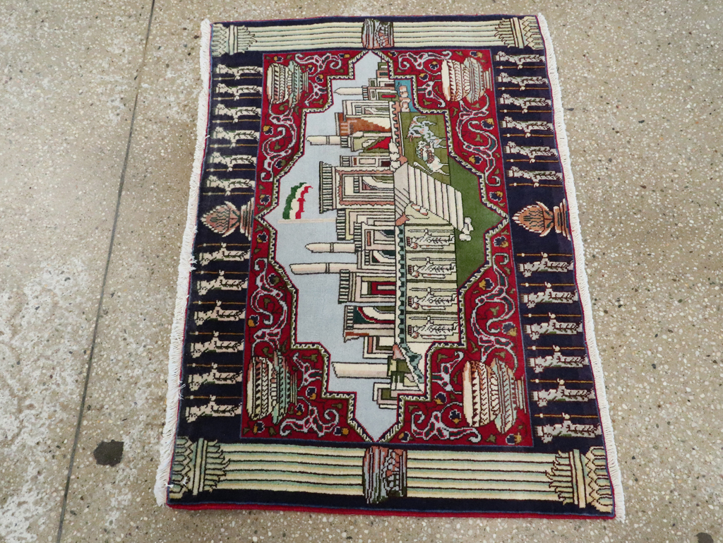 Vintage Persian Tabriz Pictorial Rug (Pair: 2 of 2), No.27557 - Staging