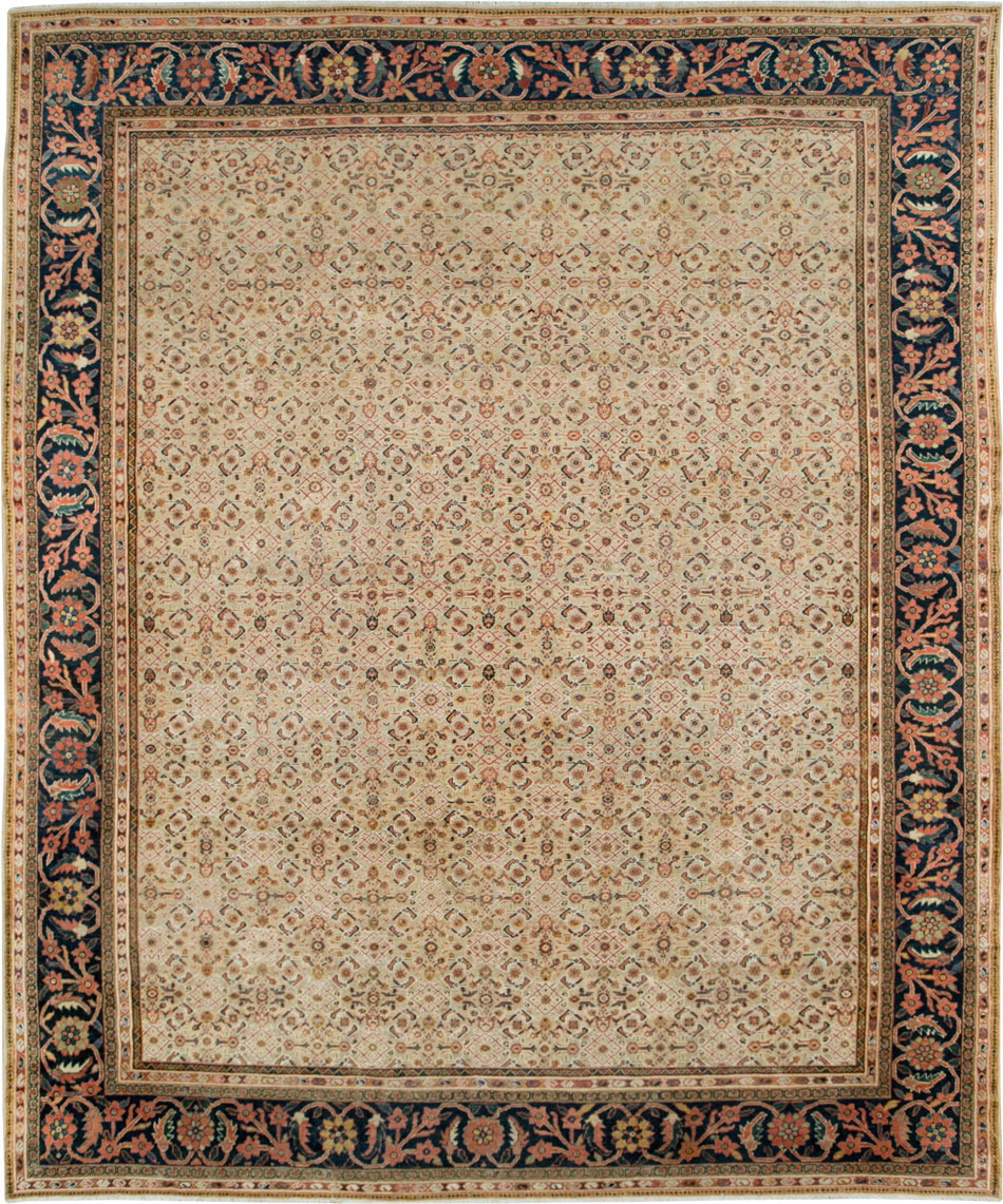 Antique Persian Mahal Large Carpet, No.27563 - Staging