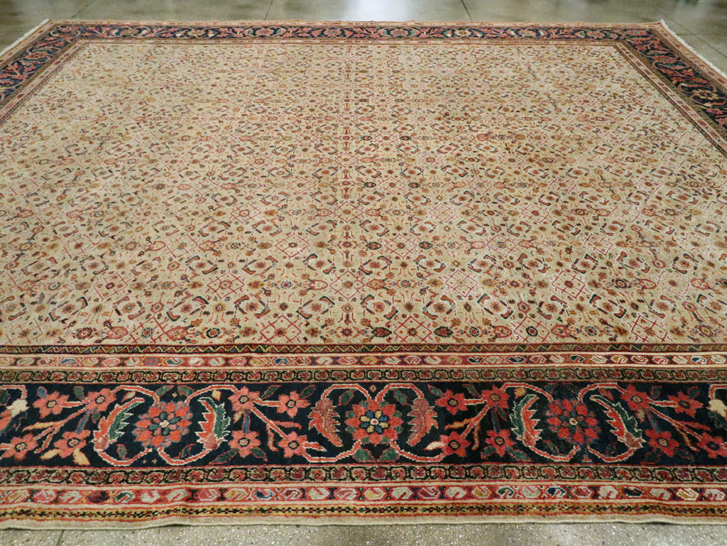 Antique Persian Mahal Large Carpet, No.27563 - Staging