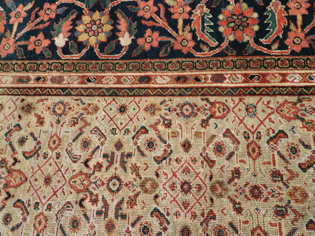Antique Persian Mahal Large Carpet, No.27563 - Staging