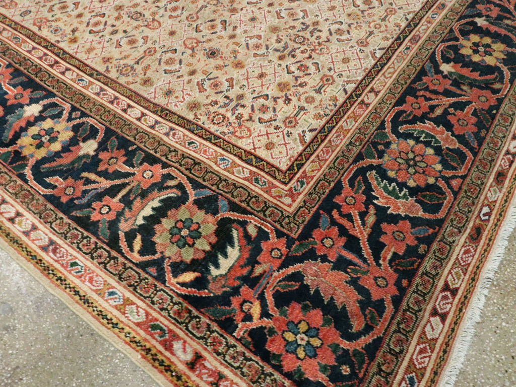 Antique Persian Mahal Large Carpet, No.27563 - Staging