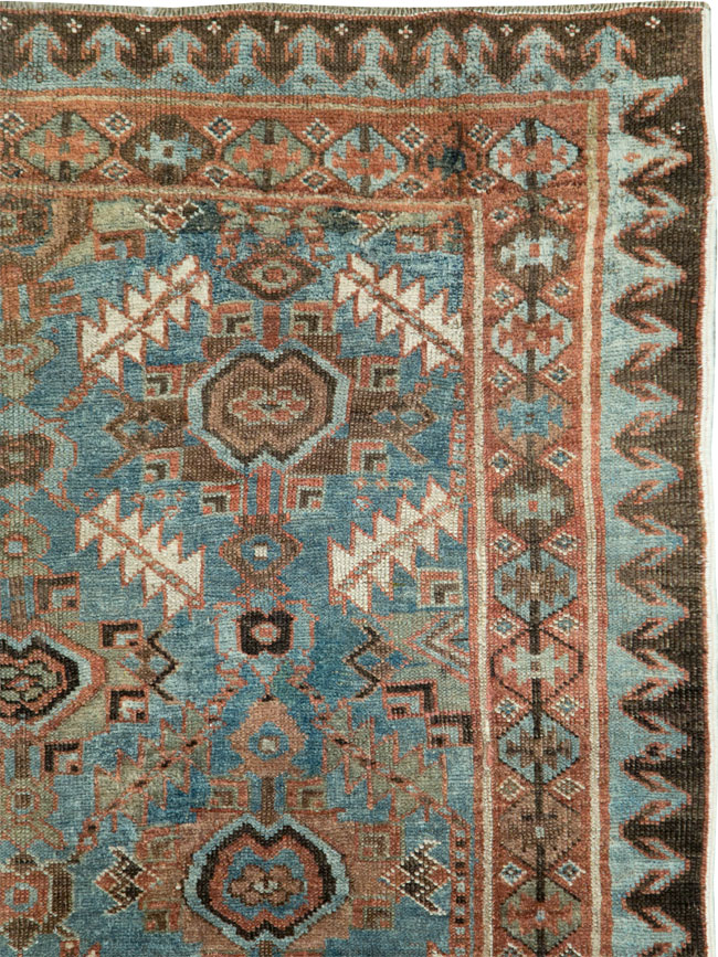 Antique Persian Bidjar Accent Rug, No.27564 - Staging