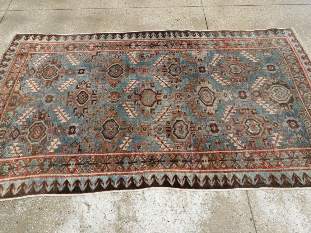 Antique Persian Bidjar Accent Rug, No.27564 - Staging