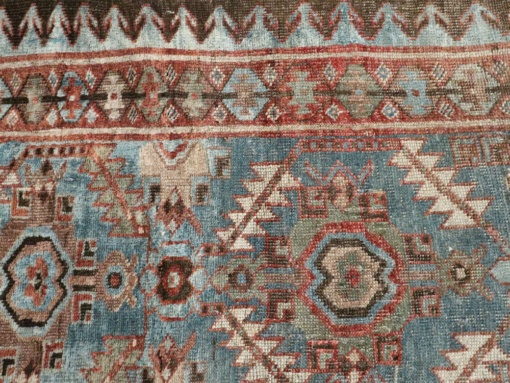 Antique Persian Bidjar Accent Rug, No.27564 - Staging