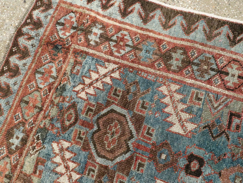 Antique Persian Bidjar Accent Rug, No.27564 - Staging