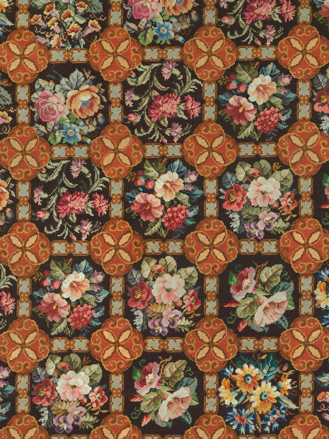 Antique English Flatweave Needlepoint Room Size Carpet, No.27565 - Staging