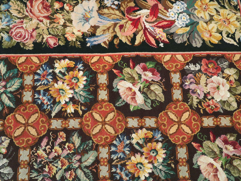Antique English Flatweave Needlepoint Room Size Carpet, No.27565 - Staging