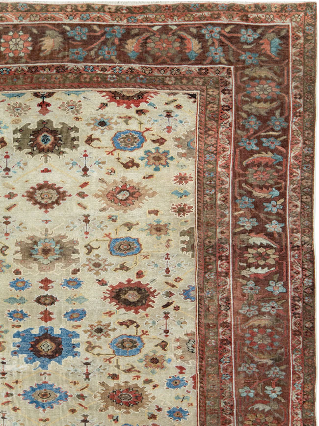 Antique Persian Mahal Large Carpet, No.27567 - Staging