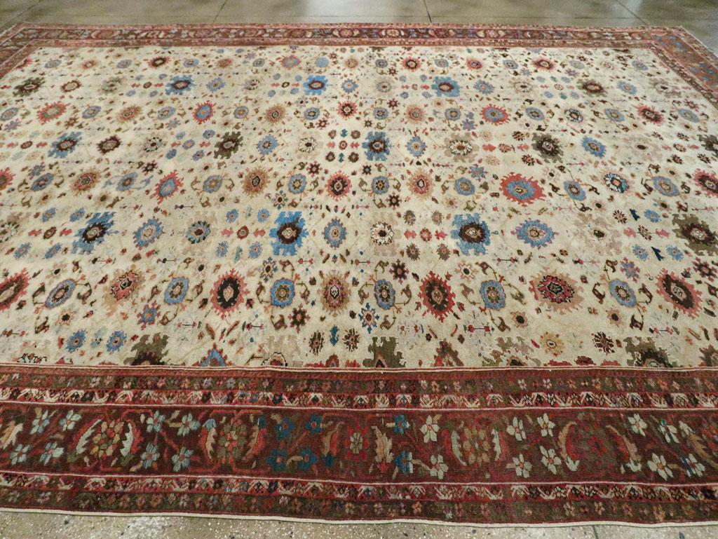 Antique Persian Mahal Large Carpet, No.27567 - Staging