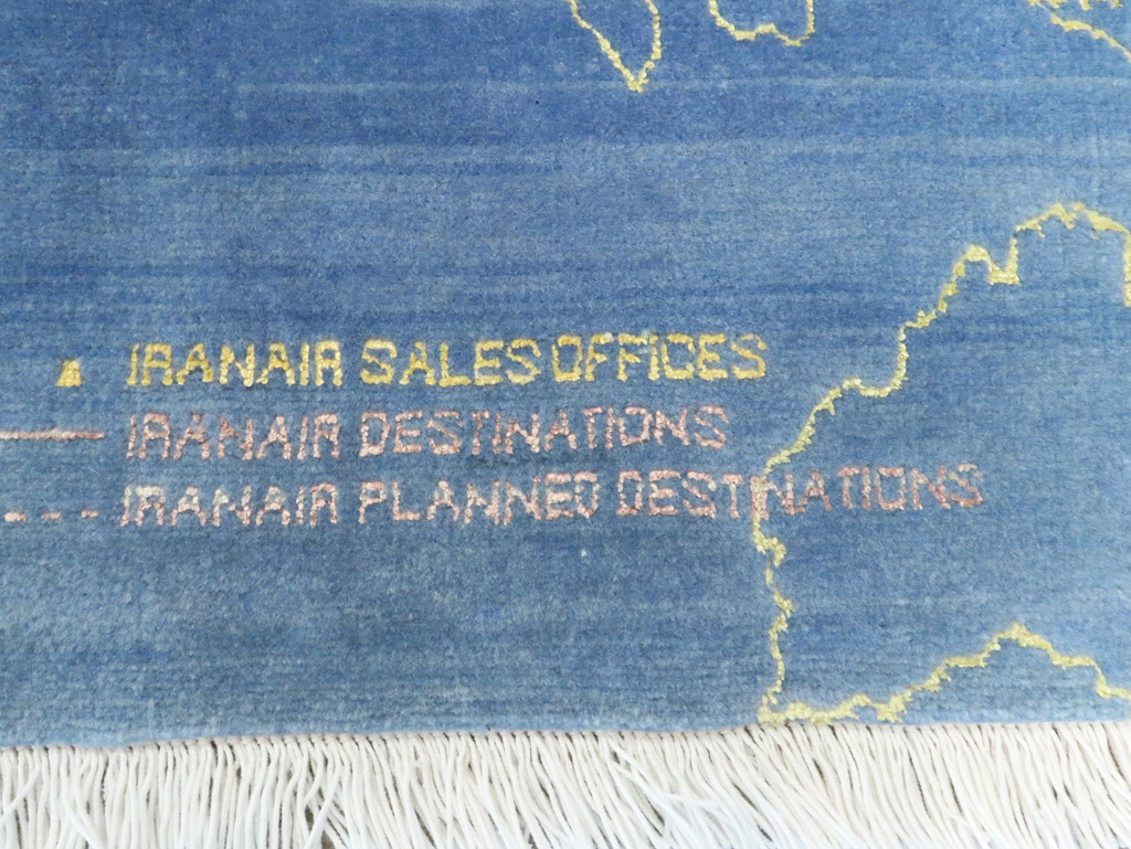 Vintage Persian Tabriz Pictorial Map Rug, No.27570 - Staging