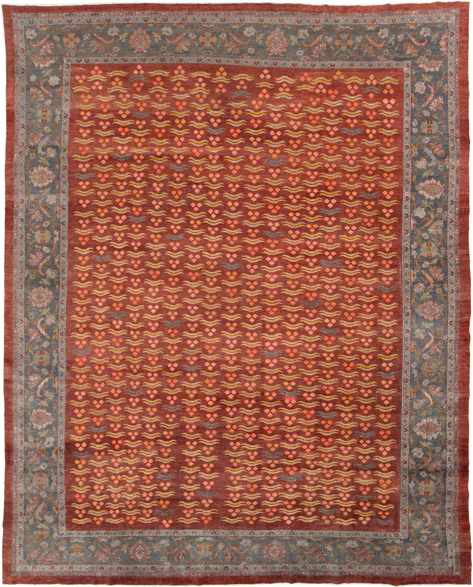 Antique Persian Mahal Room Size Carpet, No.27572 - Staging