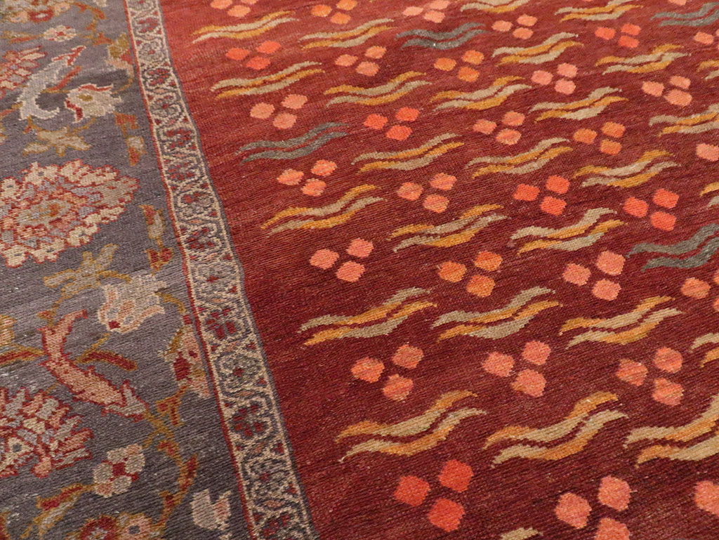 Antique Persian Mahal Room Size Carpet, No.27572 - Staging