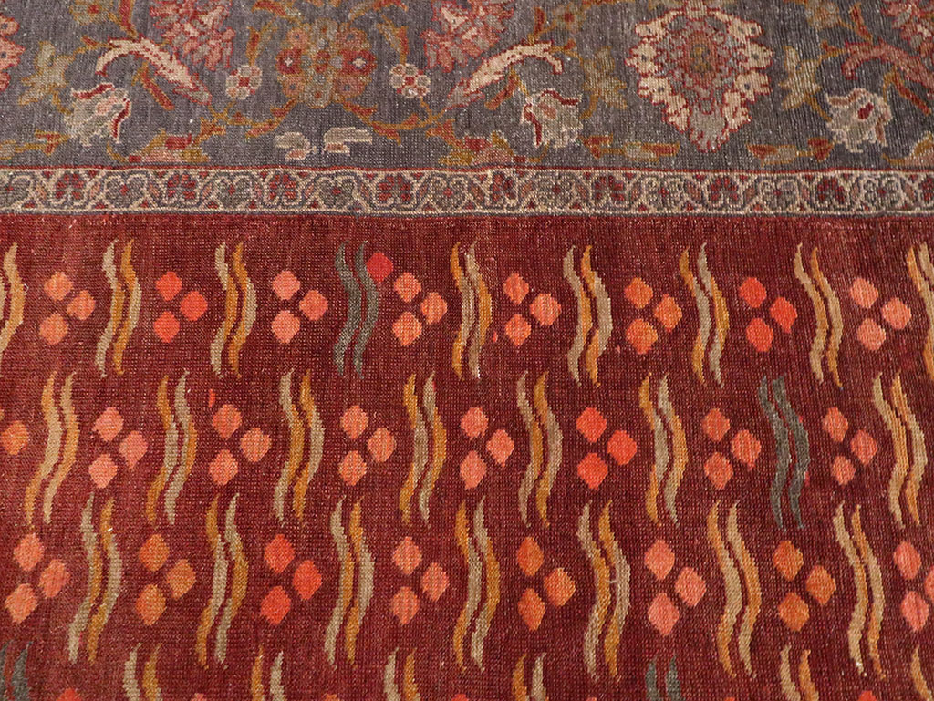 Antique Persian Mahal Room Size Carpet, No.27572 - Staging