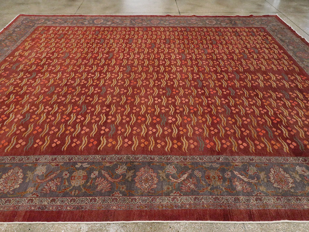 Antique Persian Mahal Room Size Carpet, No.27572 - Staging