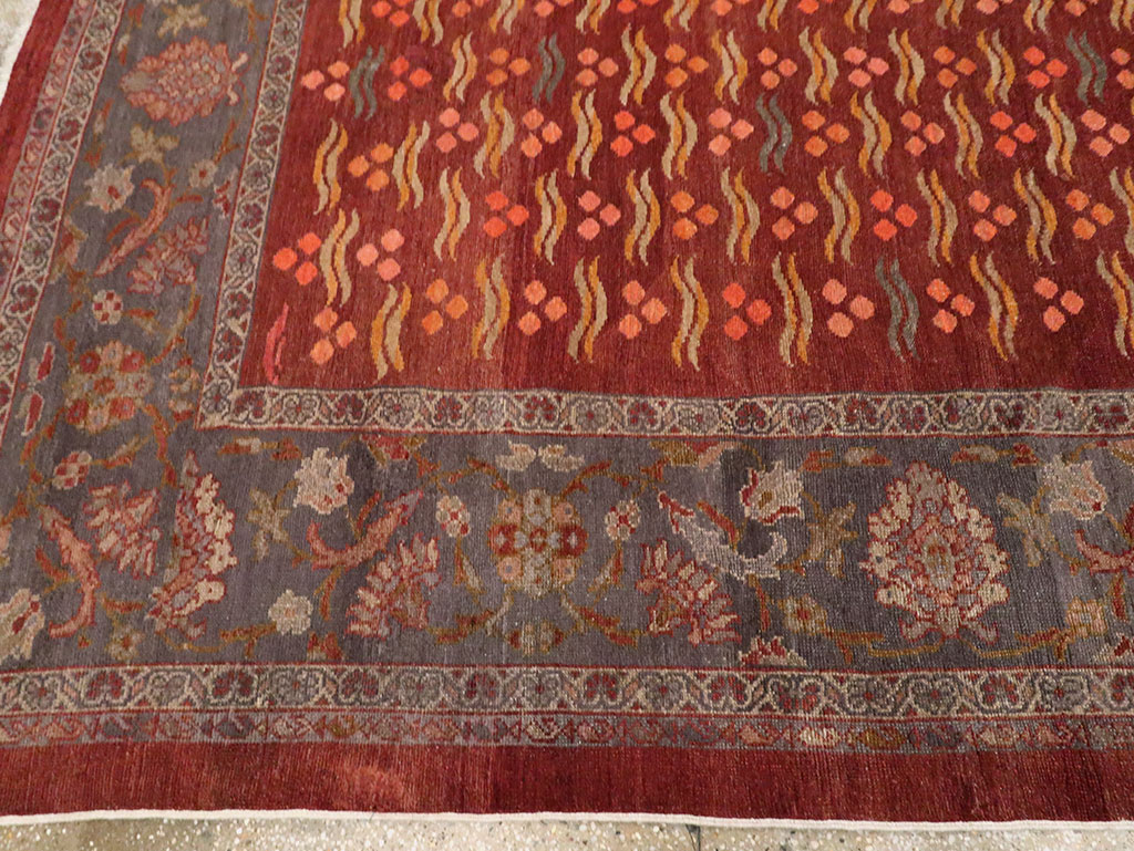 Antique Persian Mahal Room Size Carpet, No.27572 - Staging