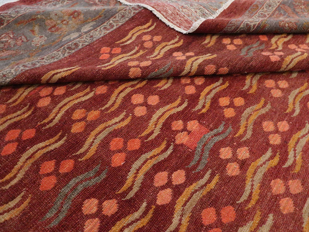 Antique Persian Mahal Room Size Carpet, No.27572 - Staging