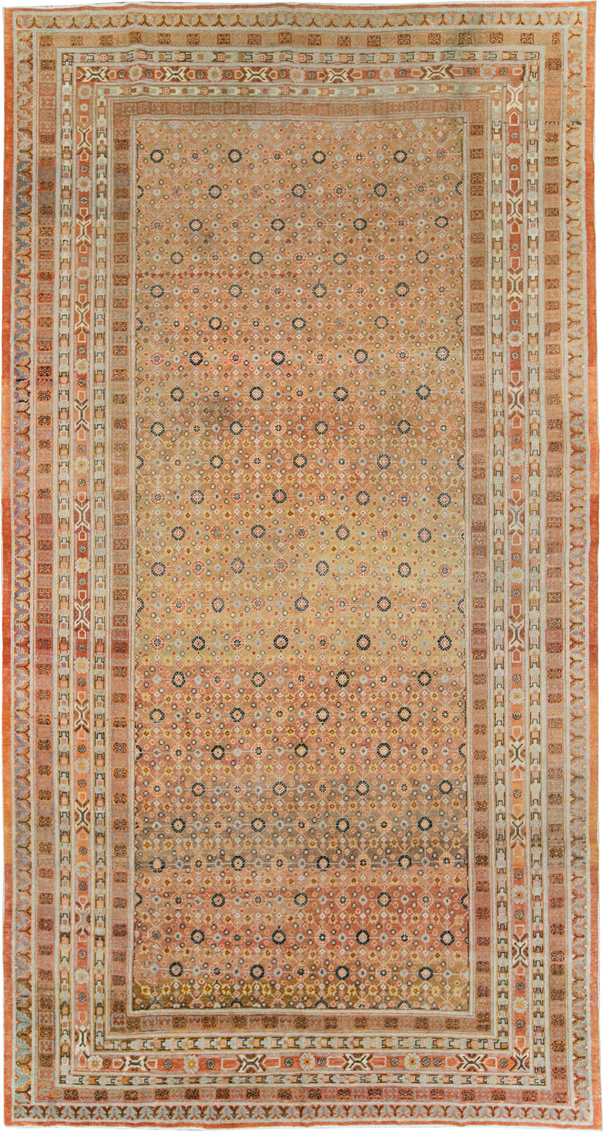 Antique East Turkestan Khotan Gallery Carpet, No.27573 - Staging