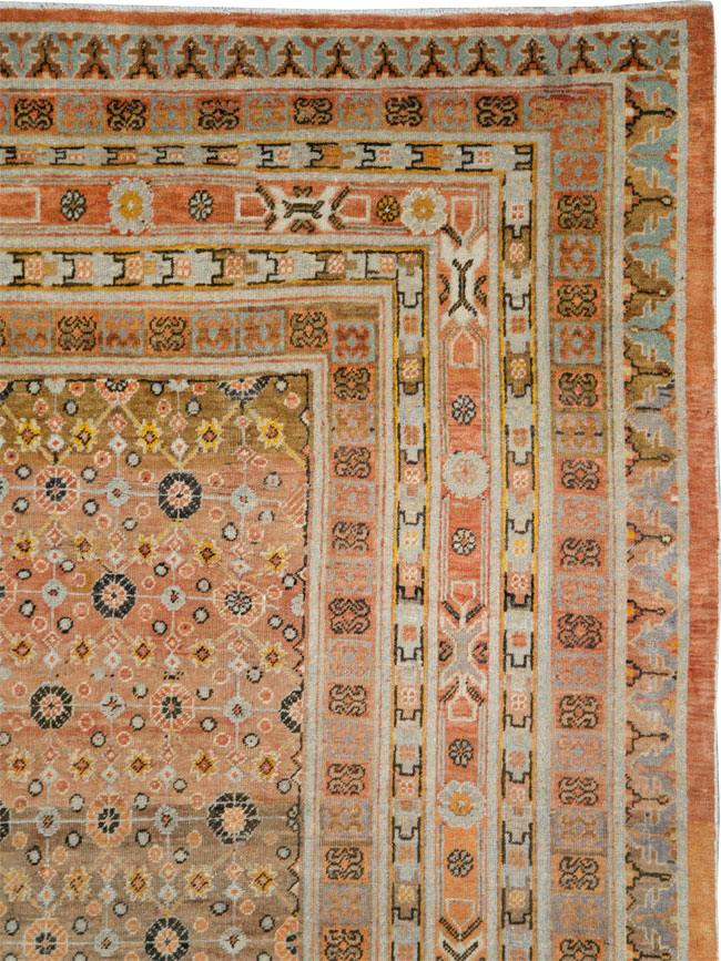 Antique East Turkestan Khotan Gallery Carpet, No.27573 - Staging