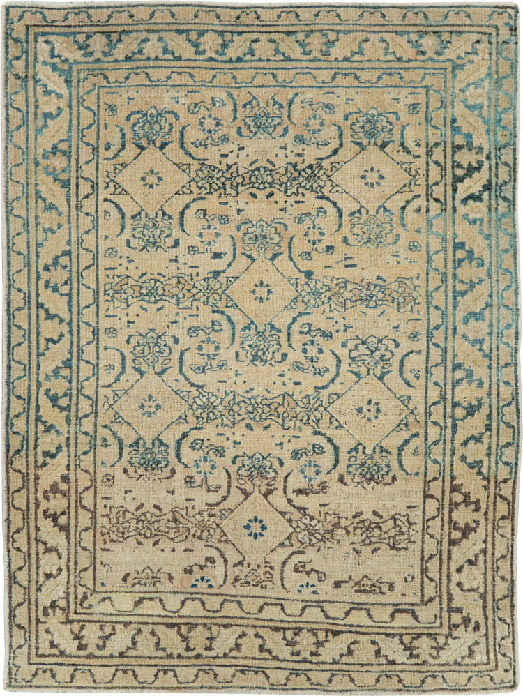 Antique Persian Khorassan Throw Rug, No.27575 - Staging