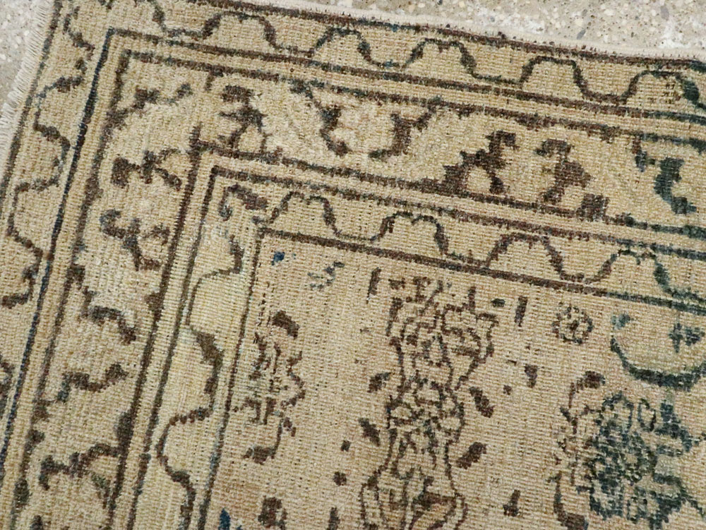Antique Persian Khorassan Throw Rug, No.27575 - Staging
