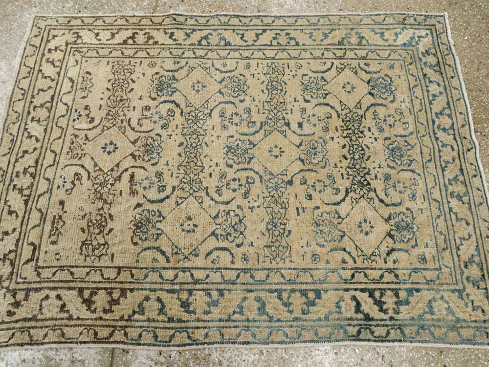 Antique Persian Khorassan Throw Rug, No.27575 - Staging