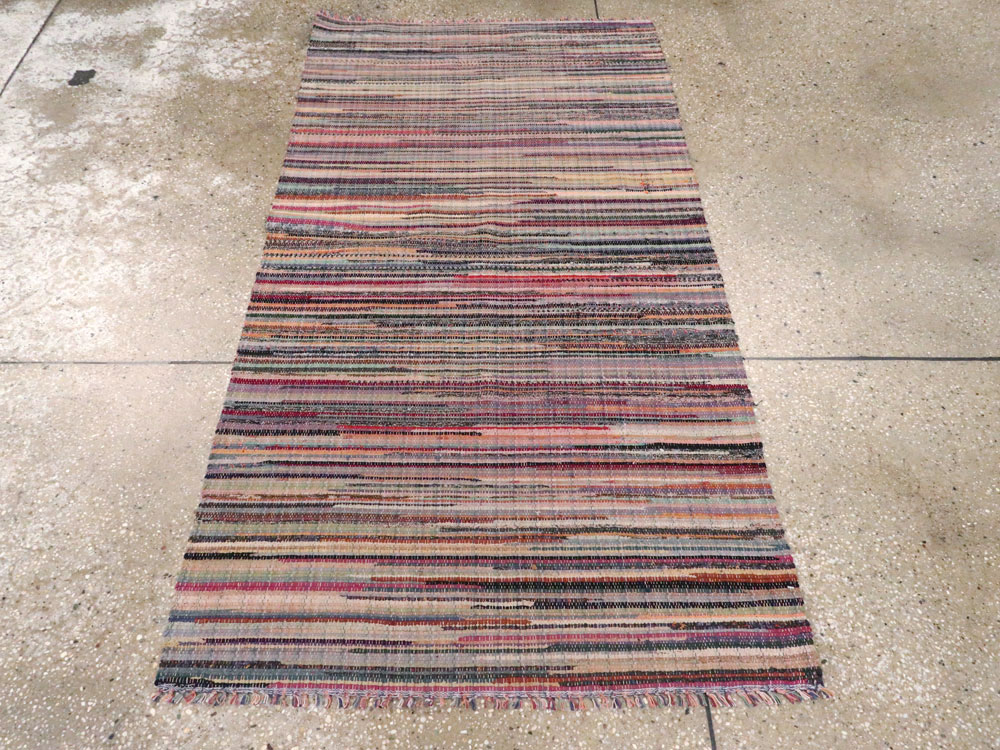 Small Vintage American Rag Rug (Pair: 1 of 2), No.27584 - Staging