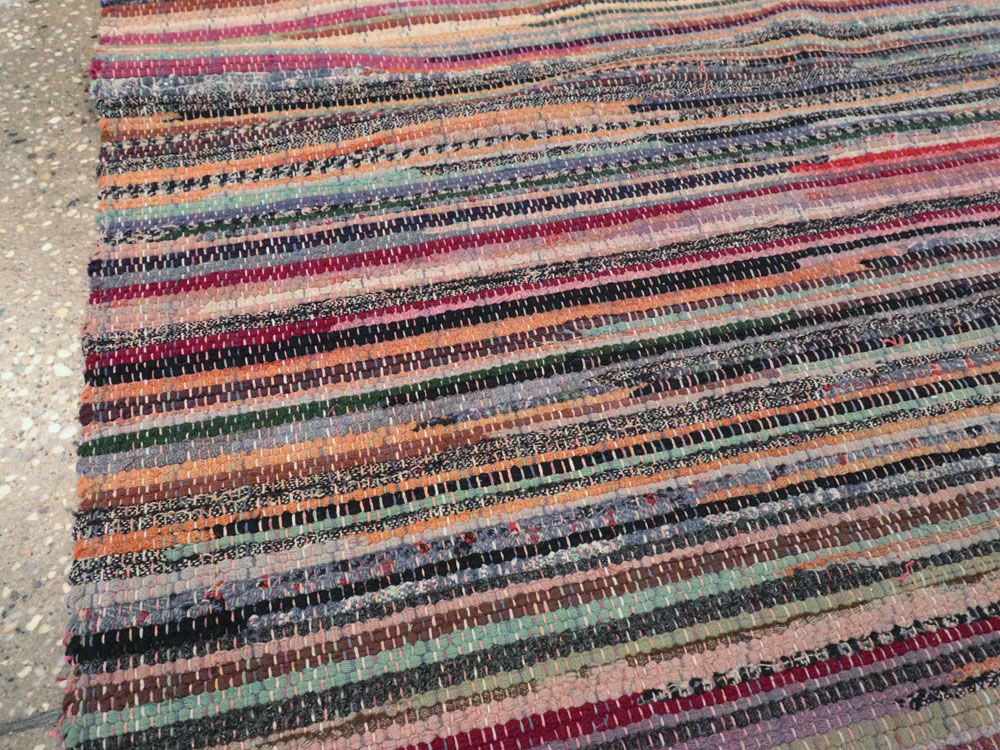 Small Vintage American Rag Rug (Pair: 1 of 2), No.27584 - Staging