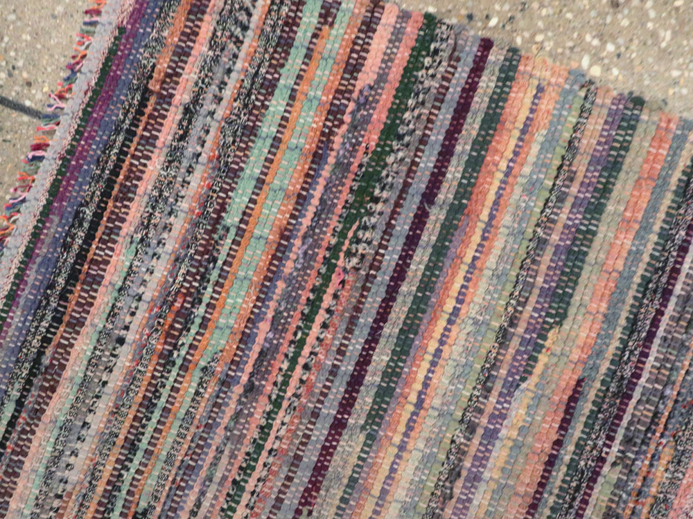 Small Vintage American Rag Rug (Pair: 1 of 2), No.27584 - Staging