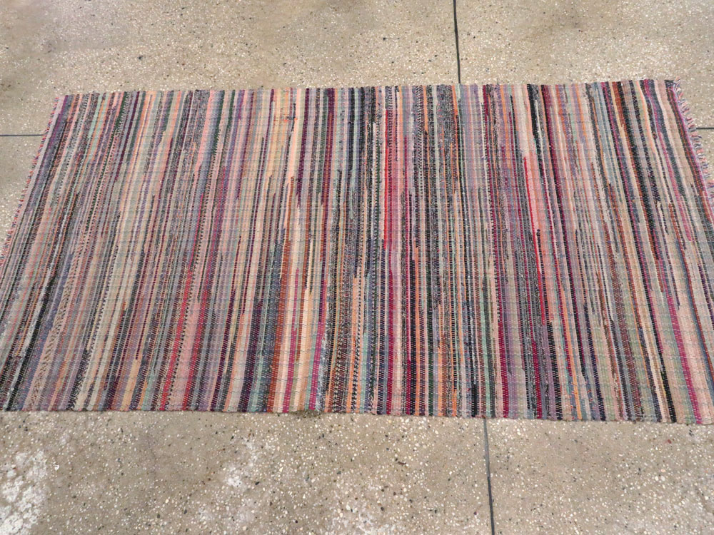 Small Vintage American Rag Rug (Pair: 1 of 2), No.27584 - Staging