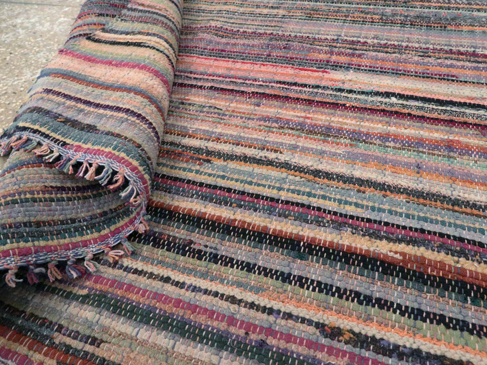 Small Vintage American Rag Rug (Pair: 1 of 2), No.27584 - Staging