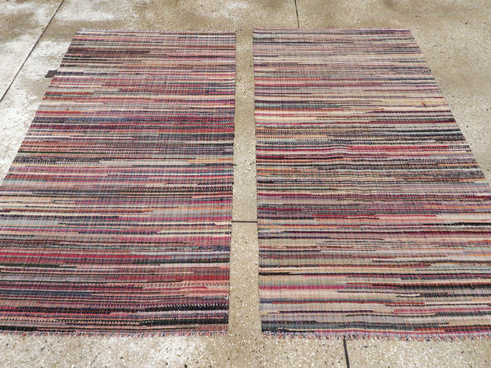Small Vintage American Rag Rug (Pair: 1 of 2), No.27584 - Staging
