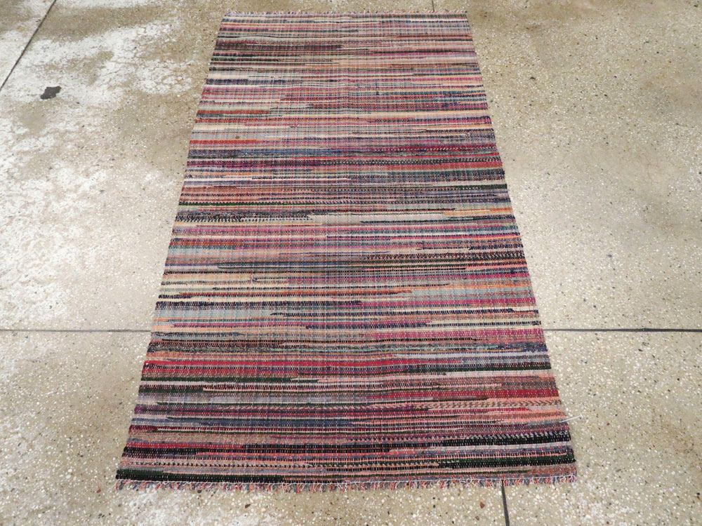 Small Vintage American Rag Rug (Pair: 2 of 2), No.27585 - Staging