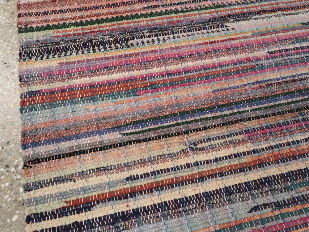 Small Vintage American Rag Rug (Pair: 2 of 2), No.27585 - Staging